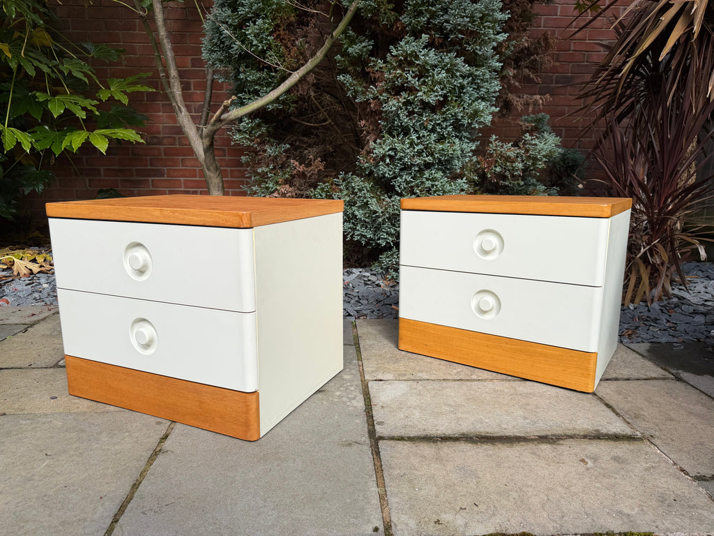 Pair of 1960s Mid Century Teak and Formica Bedside Cabinets by Stag.