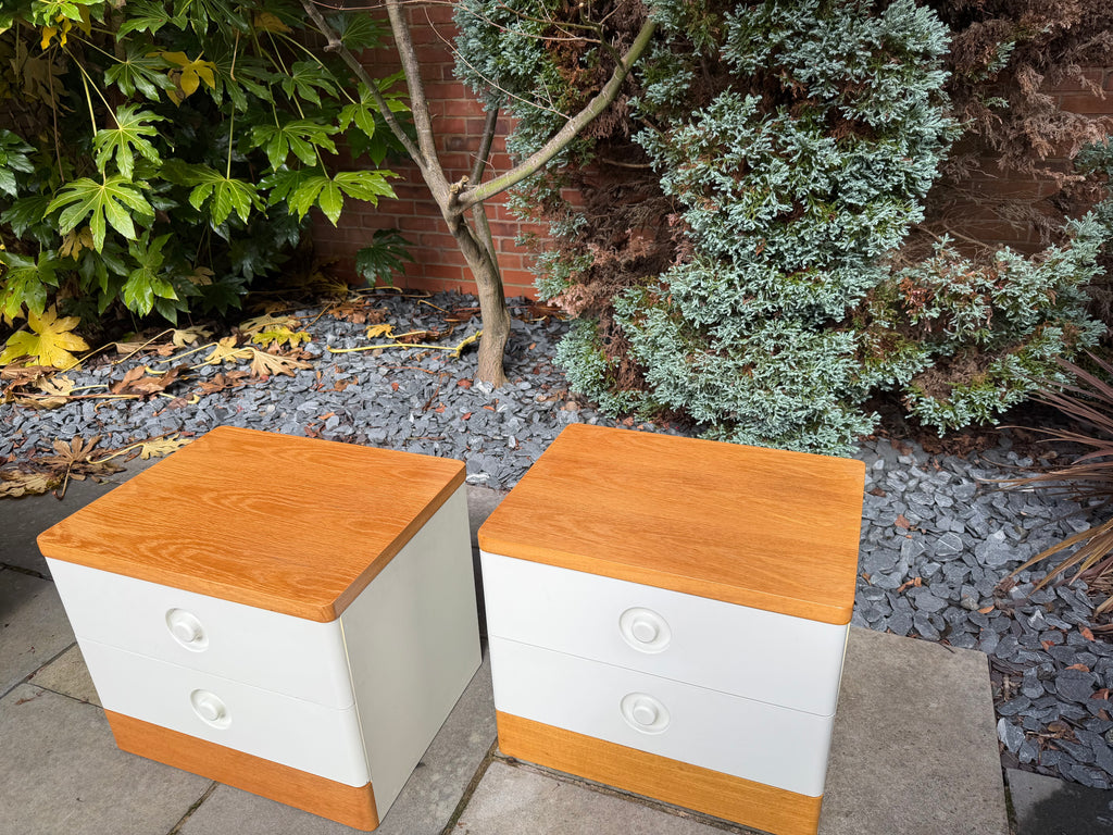 Pair of 1960s Mid Century Teak and Formica Bedside Cabinets by Stag.