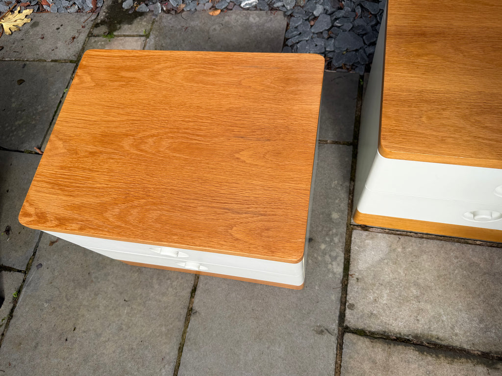 Pair of 1960s Mid Century Teak and Formica Bedside Cabinets by Stag.